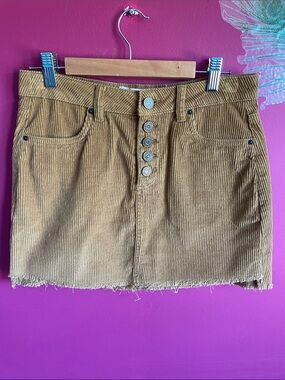 Indigo Rein Corduroy Skirt in Camel Brown